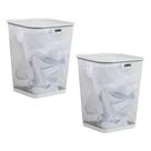 Trash Can Mind Reader Square 5 galões Metal Mesh White x2