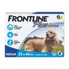 Tratamento contra pulgas e carrapatos Frontline Plus para cães médios Tratamento contra pulgas e carrapatos Frontline Plus para cães médios