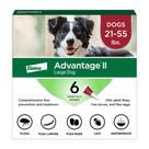Tratamento e prevenção de pulgas Advantage II para cães grandes de 21 a 55 libras