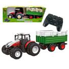 Trator Caçamba Transporte De Animais Controle Remoto Escala 1:24 Recarregável Com Luzes, CKS Toys