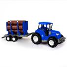 Trator de Brinquedo Com Carretinha de Toras Carrinho Infantil Poliplac