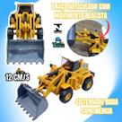 Trator de Brinquedo com Pá Frontal Articulada Veículo de Construção Infantil 12cm