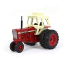 Trator de brinquedo ERTL Farmall 856 Estreito Frontal com Dupla Traseira e Cabine