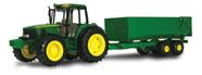 Trator de brinquedo John Deere Big Farm com vagão em escala 1:16 com luz
