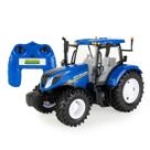 Trator De Controle Remoto New Holland T6.180 1/16 ERTL cor:azul