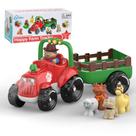 Trator de fazenda de brinquedo SUPERHIGH para crianças de 3 a 8 anos com fazendeiro e animais