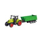 Trator e escavadeira Toy Farmer Inertial Action Green para crianças