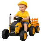 Trator Eletrico Infantil Shiny Toys Com Caçamba Amarelo 12V