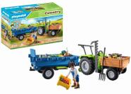 Trator Toy Playmobil Harvester com reboque