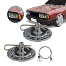 Trava Capo Decorativa Universal Cromada Automotiva Com Cabo de Aço Tunning