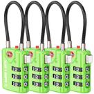 Trava de Bagagem Sure Lock - Aprovada pela TSA - Pacote com 4 (Verde)