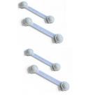 Trava de Segurança para Armário Porta Gaveta, Protetor Infantil Flexível para Bebê, Branco, 16cm, 4 Peças Trava de Segurança para Armário Porta Gaveta, Protetor Infantil Flexível para Bebê, Branco, 16cm, 4 Peças