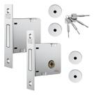 Trava Fechadura Auxiliar Stam 1004 Par Inox 4 Chaves Tetra