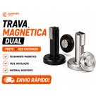 Trava Porta Batente Mangnético Dual Aço Escovado Comfort Door Trava Porta Batente Mangnético Dual Aço Escovado Comfort Door
