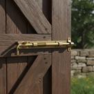 Trava Trinco De Mola Porta Ferro Galvanizada Soldável 40cm Dourado-escuro