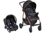 Travel System Burigotto Carrinho de Bebê com Bebê Conforto Ecco + Touring X Preto com Cobre