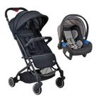 Travel System Burigotto Carrinho De Bebê Preto Com Bebê Conforto Touring X Gray Preto Com Cinza