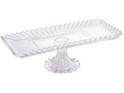 Travessa 30 cm de cristal transparente com pé Geneva Wolff - 25846