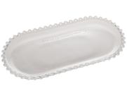 Travessa 30 cm de cristal transparente Oval Pearl Wolff - 28384