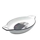Travessa De Cerâmica Oval Com Alça Branca E Preta 28cm
