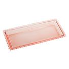 Travessa de Cristal Retangular Bolinha Rosa 30x13x3cm