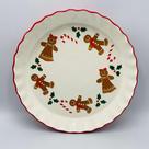 Travessa de Natal Redonda com Gingerbread em cerâmica 25cm