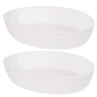 Travessa de plástico oval 3 litros marmorizado com 2 unidades Plasutil ref. 16378