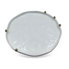 Travessa Decorativa em Porcelana Branca com Esferas Douradas 33cm PC2002 BTC