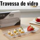 Travessa Diamante de Vidro Cristal Retangular 25cm