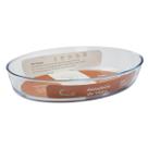 Travessa Grande de Vidro 3L Oval Forno Assados Mesa Posta 1uni