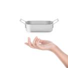 Travessa Mini Alça Inox Couvert Servir Entradas Buffet 440ml Travessa Mini Alça Inox Couvert Servir Entradas Buffet 440ml