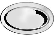 Travessa Oval Aço Inox Bandeja Para Servir Porções 35cm