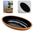 Travessa Oval Aldeia Em Cerâmica 800ml Preto Multiuso29cm L'Hermitage