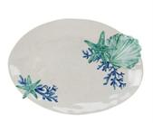Travessa Oval Em Melanina Com Detalhe De Concha - Entrecasa
