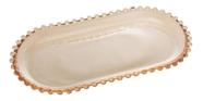 Travessa Oval para Rocambole e Doces Pearl De Cristal Âmbar