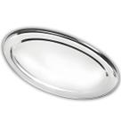 Travessa Oval Rasa Aço Inox 26cm Para Servir Alimentos Porções Cozinha Restaurante - Ke Home