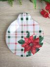 Travessa Pequena Petisqueira de Vidro Estampada Formato de Bola de Natal 14,5 cm