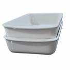 Travessa Refratária Retangular - Porcelana Off White - (LxCxA) 15CM x 28,5CM x 5CM
