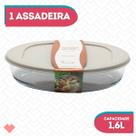 Travessa Refratário Com Tampa 1,6L Oval Vidro Sobremesas Travessa Refratário Com Tampa 1,6L Oval Vidro Sobremesas