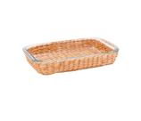 Travessa Retang Vidro Boro Suporte Rattan 34 cm Mimo Style Travessa Retang Vidro Boro Suporte Rattan 34 cm Mimo Style