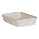 Travessa Retangular Com Friso Le Chef 27,5x19x6 cm Branca/Creme Travessa Retangular Com Friso Le Chef 27,5x19x6 cm Branca/Creme