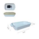 Travessa Retangular Galway Ceramica C/ Tampa Bambu 22,5x36xm Wellmix