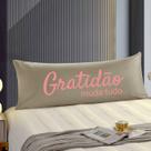 Travesseiro De Corpo Body Pillow 40x130cm Suede Bege Gratidão Rosa