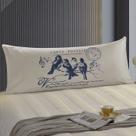 Travesseiro De Corpo Body Pillow Off-White 40x130cm Pássaros Azul Travesseiro De Corpo Body Pillow Off-White 40x130cm Pássaros Azul