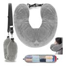 Travesseiro de viagem ergonômico portátil com alça ajustável conforto para pescoço