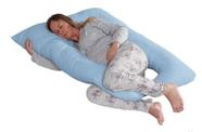 Travesseiro gigante de corpo mamãe gestante 100% silicone azul