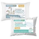 Travesseiro Impermeável Toque Pluma De Ganso Antialérgico Anti Mofo Pluma Sintética Antiácaro Super Macio e Resistente