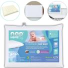 Travesseiro Infantil RecémNascido Viscoelástico com Capa 100 Algodão Ergonômico, Leve e Seguro para o Sono do Bebê Branco