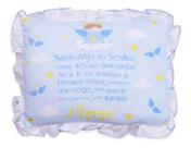 Travesseiro Para Bebê Oração Santo Anjo Decorado Com Babado 28 X 35cm - Bambi Travesseiro Para Bebê Oração Santo Anjo Decorado Com Babado 28 X 35cm - Bambi