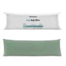 Travesseiro Super Body Pillow e Fronha Verde Granito Altenburg 50x145cm Antialérgico Macio